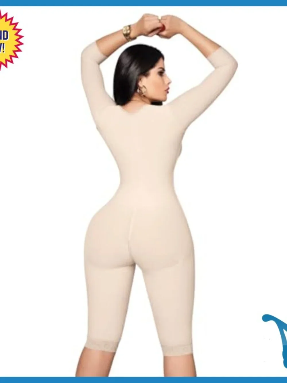 Full Body Shapewear Bodysuit with Sleeves, Tummy Control, Postpartum Recovery